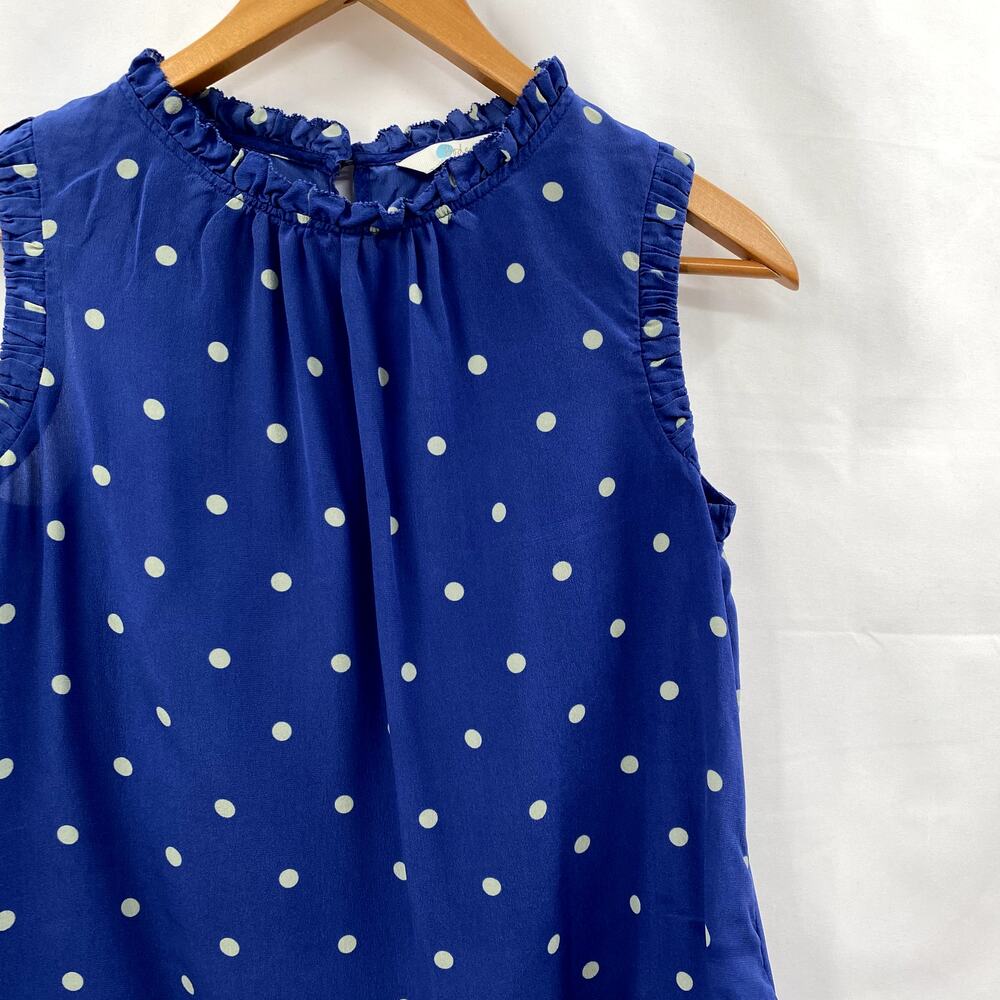 Boden blue polka dot sleeveless blouse